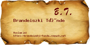 Brandeiszki Tünde névjegykártya